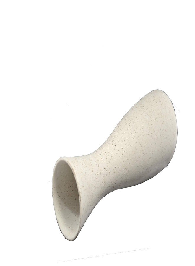 Caffeine Ceramic Handmade White Matte Studio Flower Vase or Flower Vase for Home Decor, Living Room, Bedroom, Office, Center Table (1 Pc) - Image 2